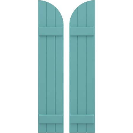 Americraft 3-Board (2 Batten) Wood Joined Board-n-Batten Shutters W/ Arch Top, ARW101BQ311X80PTH